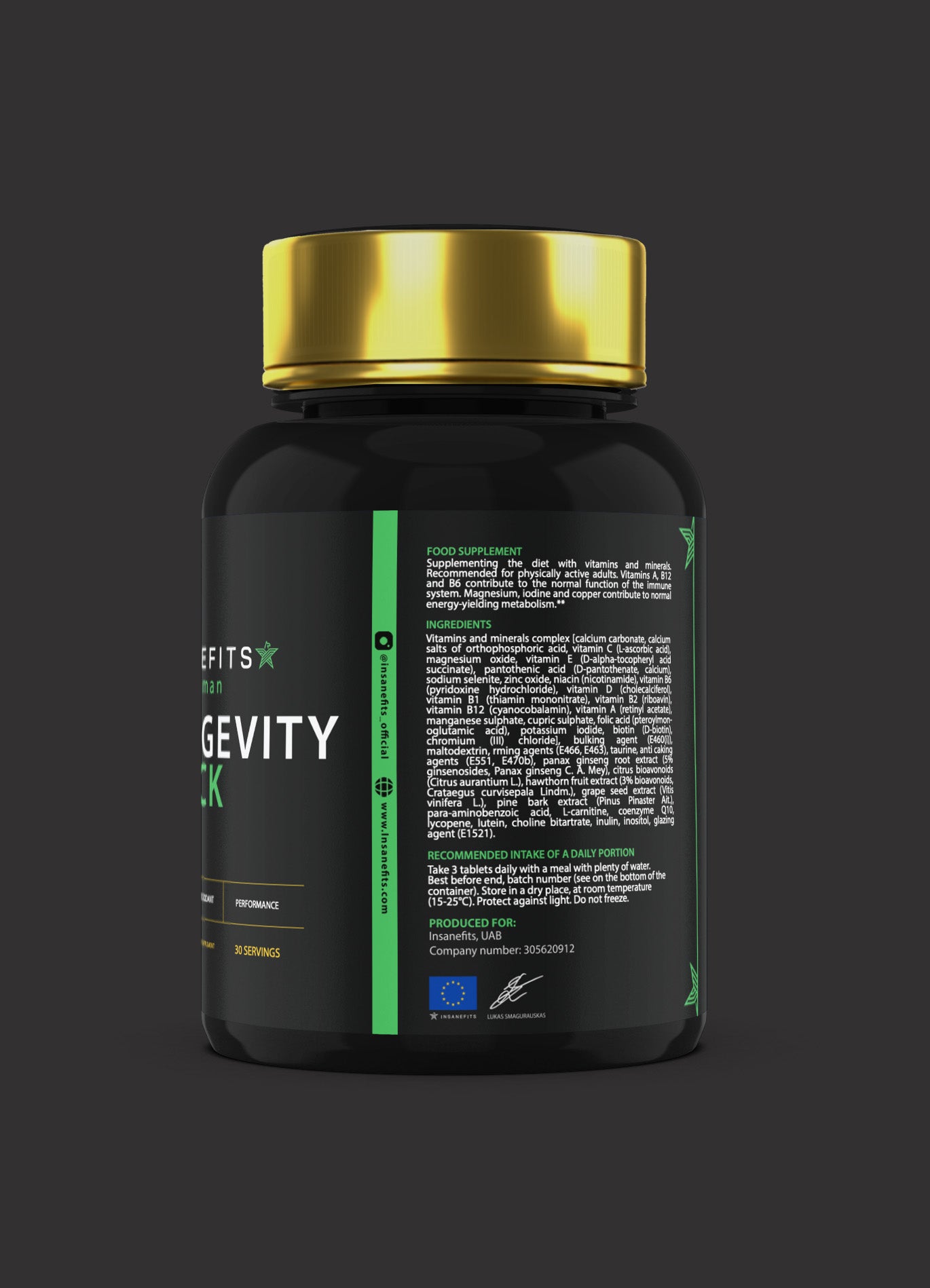 Longevity Stack vitaminų komplektas