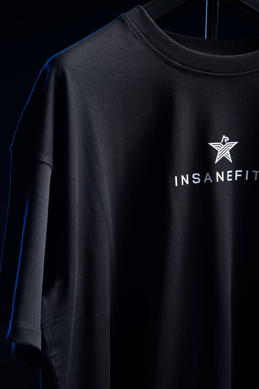 Insanefits Oversize mėlyni marškinėliai Hellfire Edition