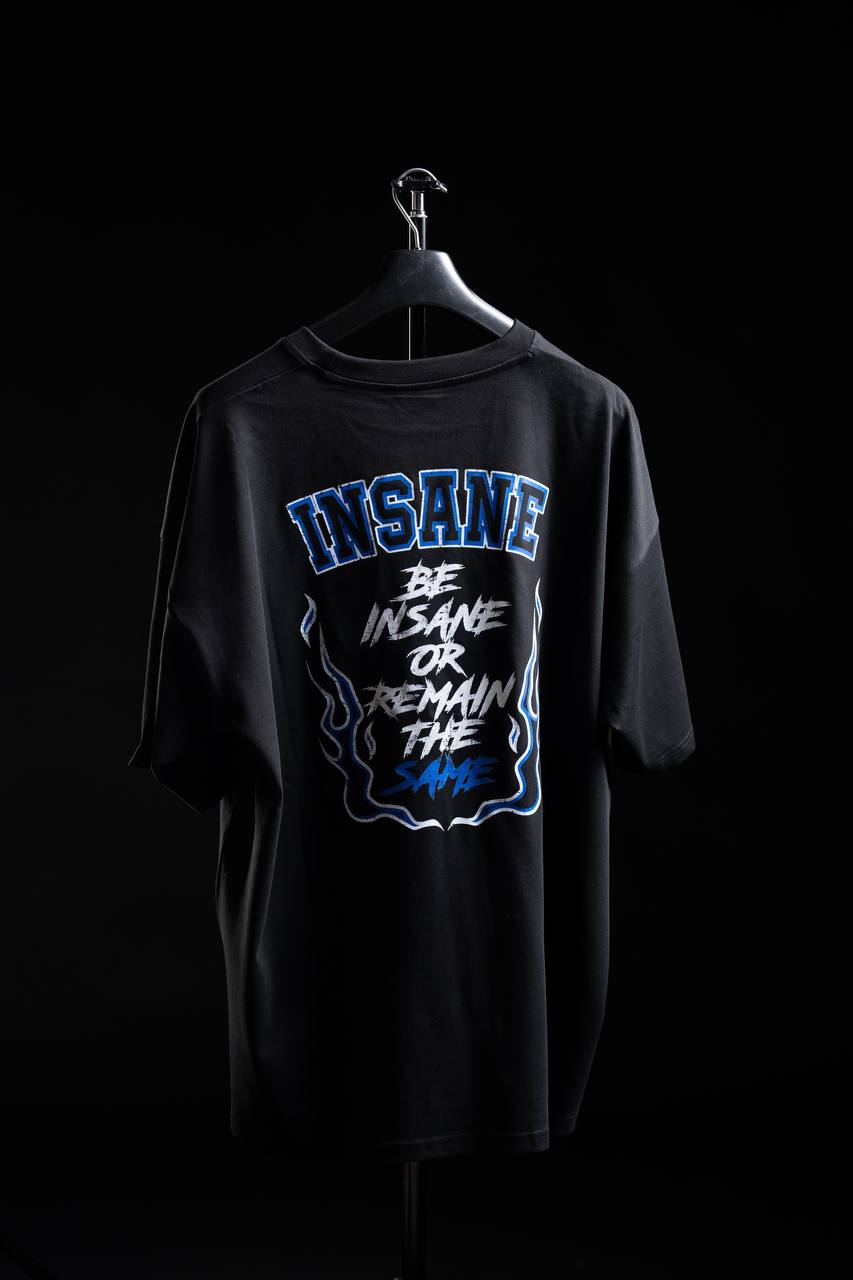 Insanefits Oversize mėlyni marškinėliai Hellfire Edition