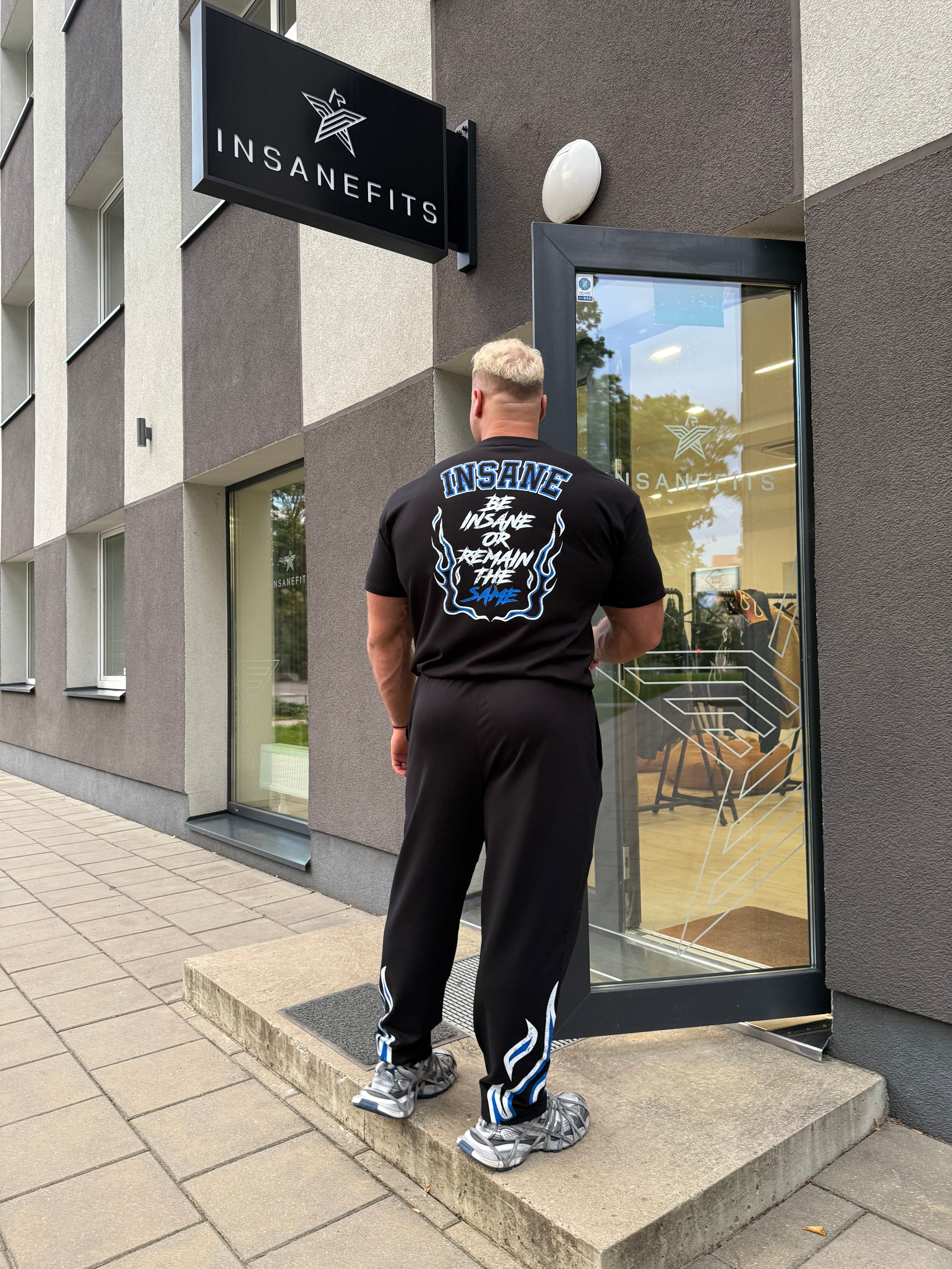 Insanefits Oversize mėlynos kelnės - Hellfire edition
