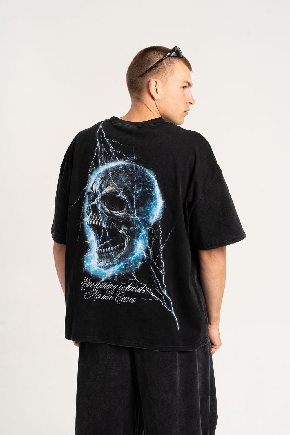Insane thunder skull oversize marškinėliai