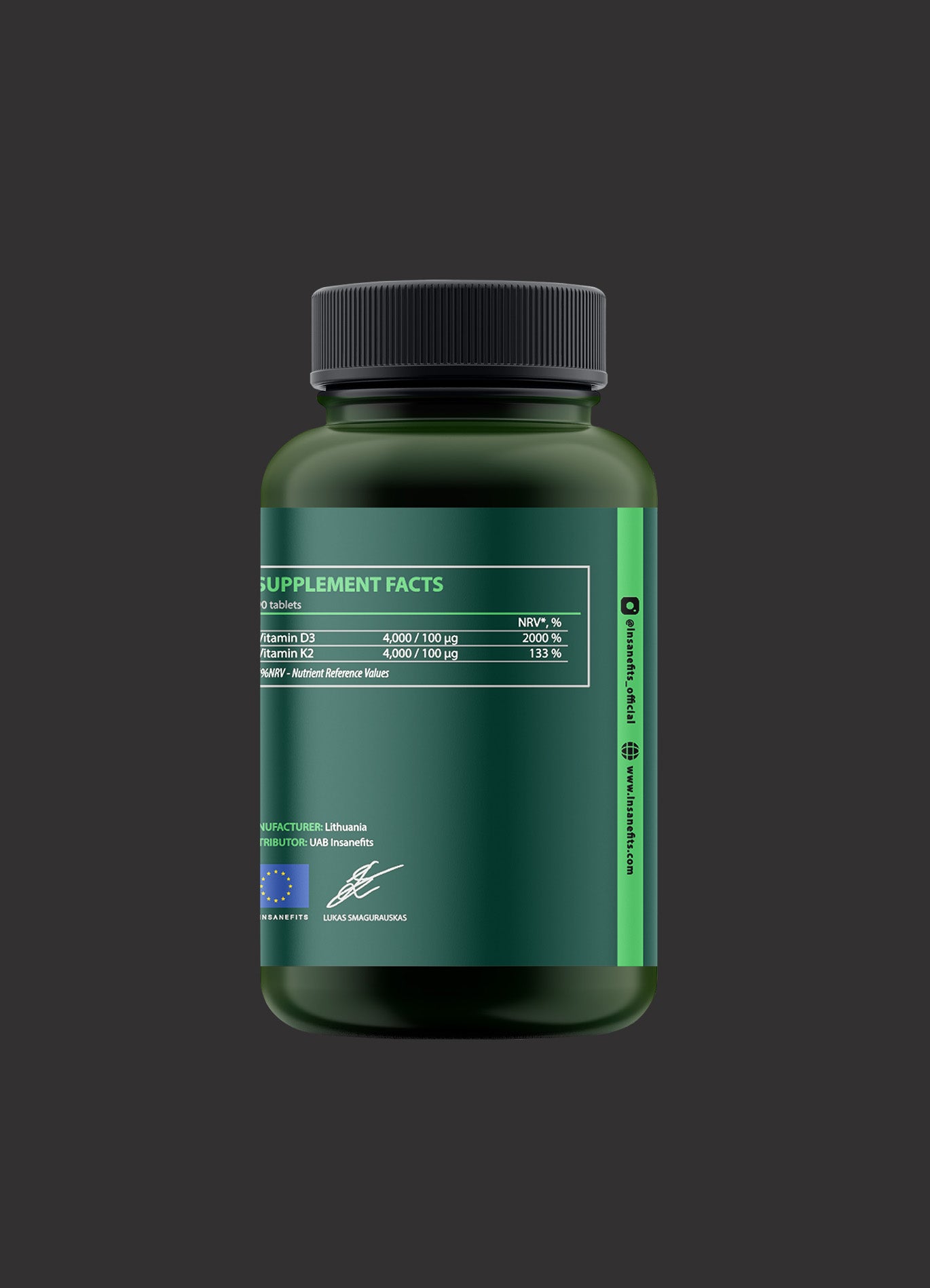 Insanefits Vitaminas D3 + K2