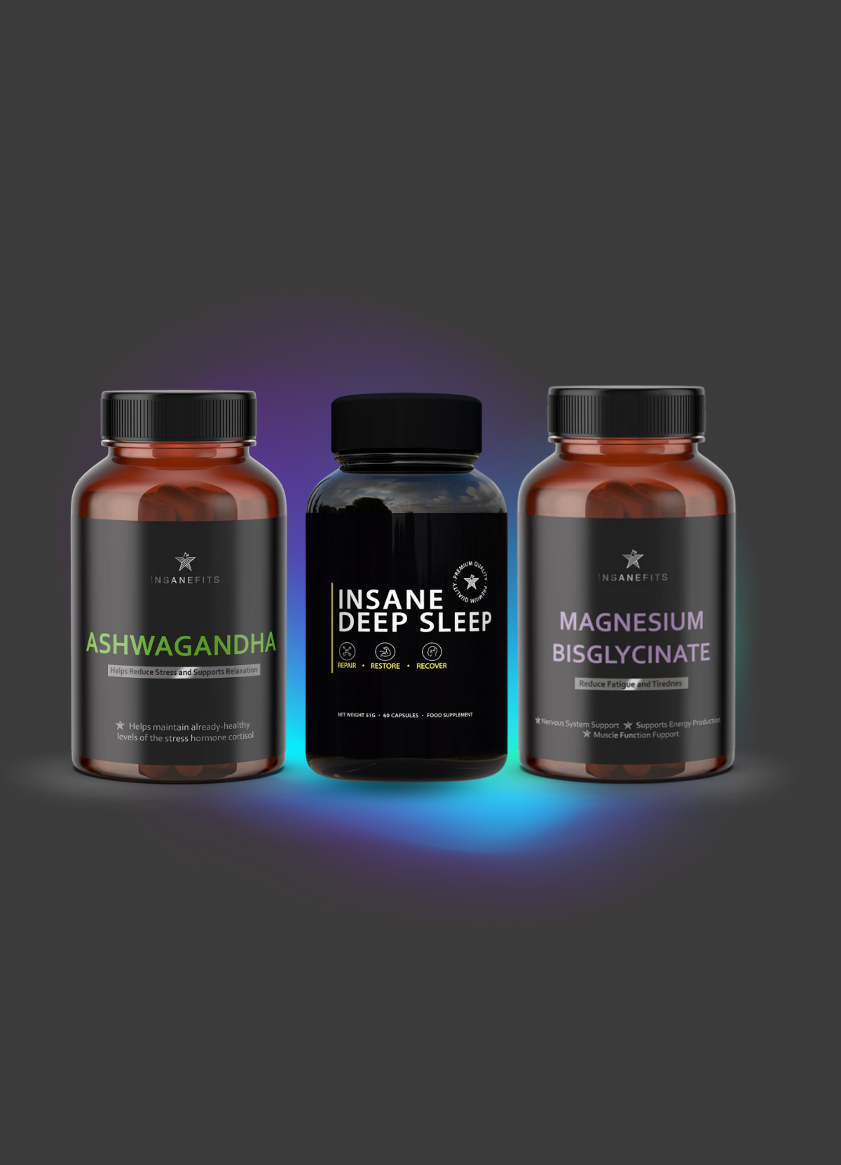 Komplektas miegui ir poilsiui (Deep Sleep, Magnis, Ashwagandha)